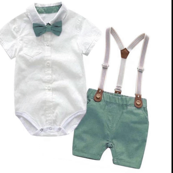White T-Shirt and Green Short