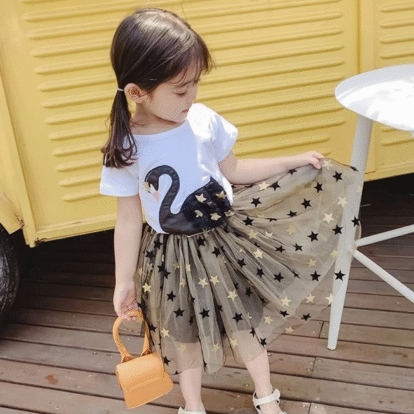 White & Brown Dress Set
