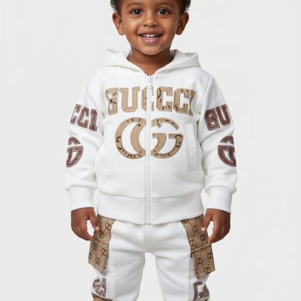 Boys white trucksuit