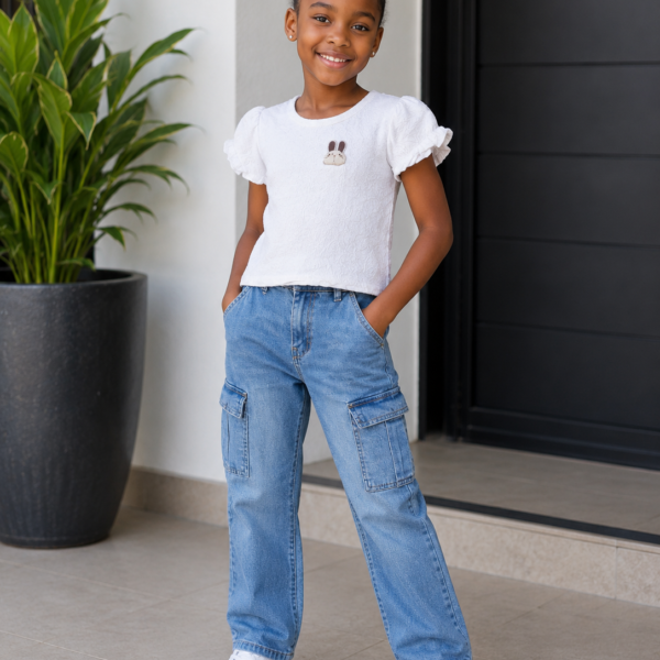 trouser and white top
